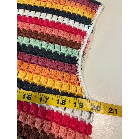 Marine Layer Multicolor Striped Pullover Crochet Knit Vest Top Sleeveless XL - Picture 4 of 8